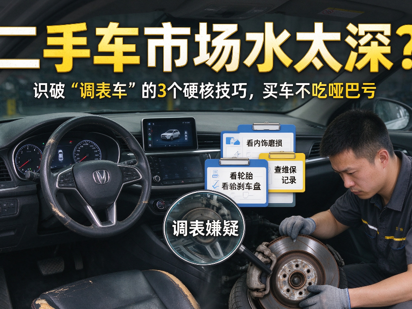 二手车市场水太深？识破“调表车”的3个硬核技巧，买车不吃哑巴亏