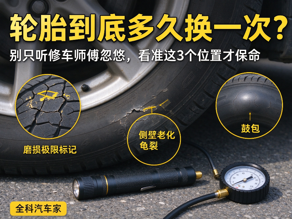 轮胎到底多久换一次?别只听修车师傅忽悠,看准这3个位置才保命