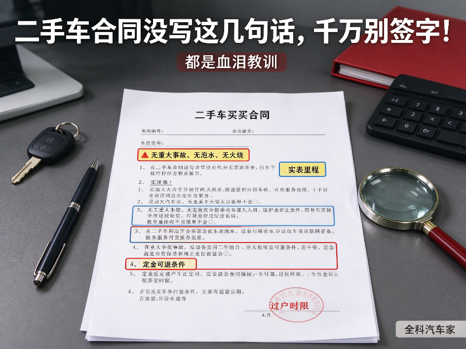 二手车合同没写这几句话,千万别签字!都是血泪教训